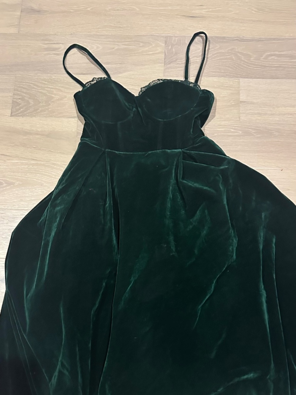 velvet dark green midi dress